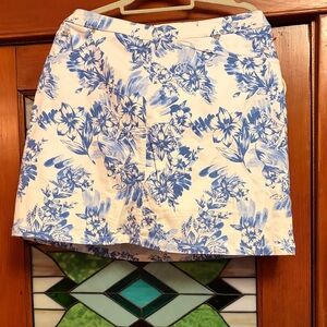 Floral Blue and White Skort size XL